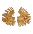 Large Textured Fan style Earrings