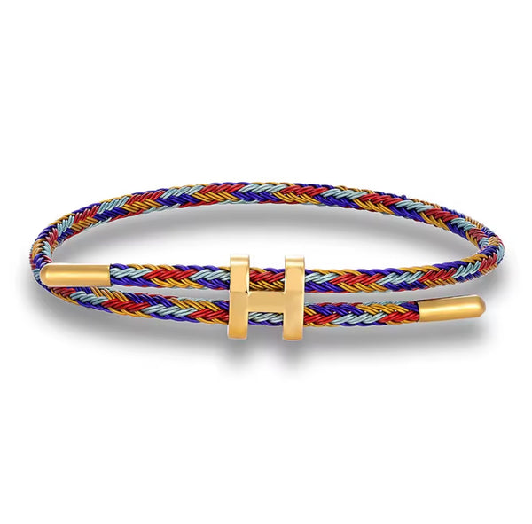 Adjustable ‘H’ Braided Rope Bracelet (Multcoloured)