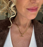 ‘Lexie’ - T Bar Necklace (Figaro chain)
