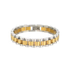 Silver and Gold Chunky Watch Style Bracelet