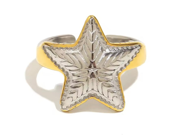 ‘Vega’ - Mixed Metal Star Ring