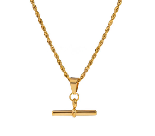 ‘Lexie’ - T Bar Necklace (Rope Chain)
