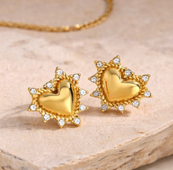‘Heirloom Heart’ Stud Earrings