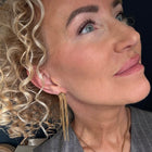 Golden drop lace earrings long