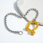 ‘Shackle’ Bracelet in Silver with Gold