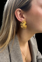 Large Textured Fan style Earrings