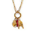 ‘Liberty’ - Boho Paperclip Style Gold Necklace with 3 Charms