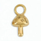 Gold Solid Mushroom Charm