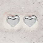 Gold or Silver Heart Stud Earrings