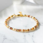 brown and coral beaded friendship bracelet
