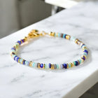 blue and turquoise beaded friendship bracelet