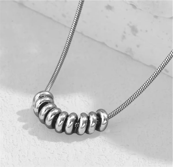 Lunar Ring Necklace in Silver