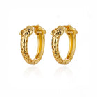 Leopard Head Hoop Click Earrings