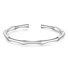 Bamboo Style Bangle - Silver