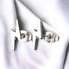 Lightning Stud Earrings - Silver