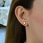 Gold or Silver Heart Stud Earrings