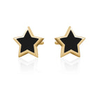 Coloured Enamel Star Gold Stud Earrings