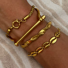 Gold Rope Bracelet with Anchor Fastening