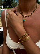 Zanzibar Gold Talisman Necklace with Turquoise Stone