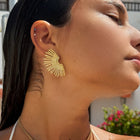 Large Textured Fan style Earrings