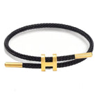 Adjustable ‘H’ Braided Rope Bracelet (Black)
