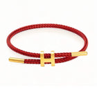 Adjustable ‘H’ Braided Rope Bracelet (Red)
