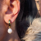 Margot Gold Hoop with Pearl Drop Earrings