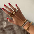 Dionne D Shaped Gold Screw Bangle