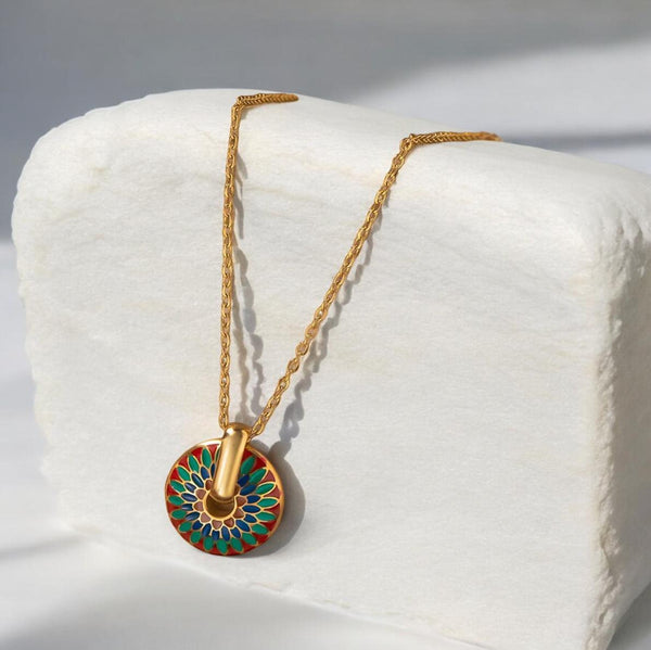 Amira - Moroccan Mosaic Gold Necklace