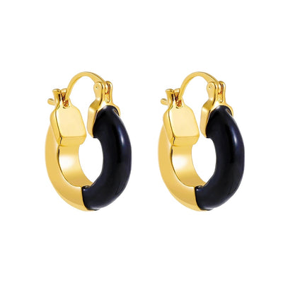 Black and Gold Click Hoops