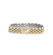 Silver and Gold Chunky Watch Style Bracelet