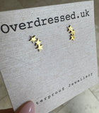 Triple Shooting Star Stud Earrings