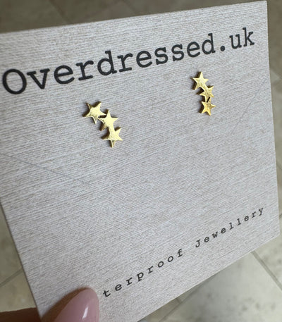 Triple Shooting Star Stud Earrings