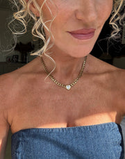 ‘Rock Chick’ - Heart Stone Chunky Chain Necklace