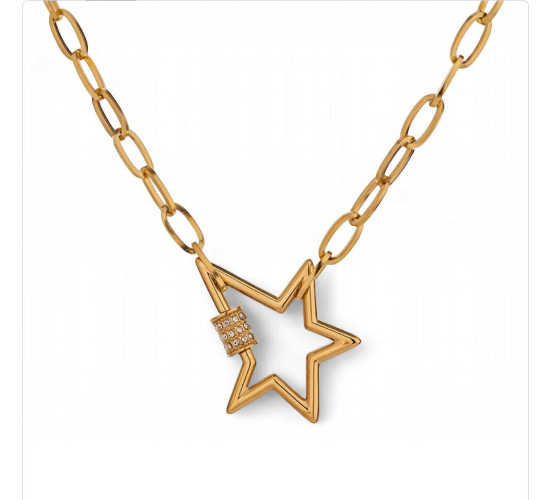Carrie' - Star Carabiner with Rhinestone Necklace – Overdressed