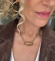 Mila - Gold Chunky Link Chain necklace with Carabiner
