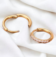 Christie Click Hoop Gold Earrings 12mm