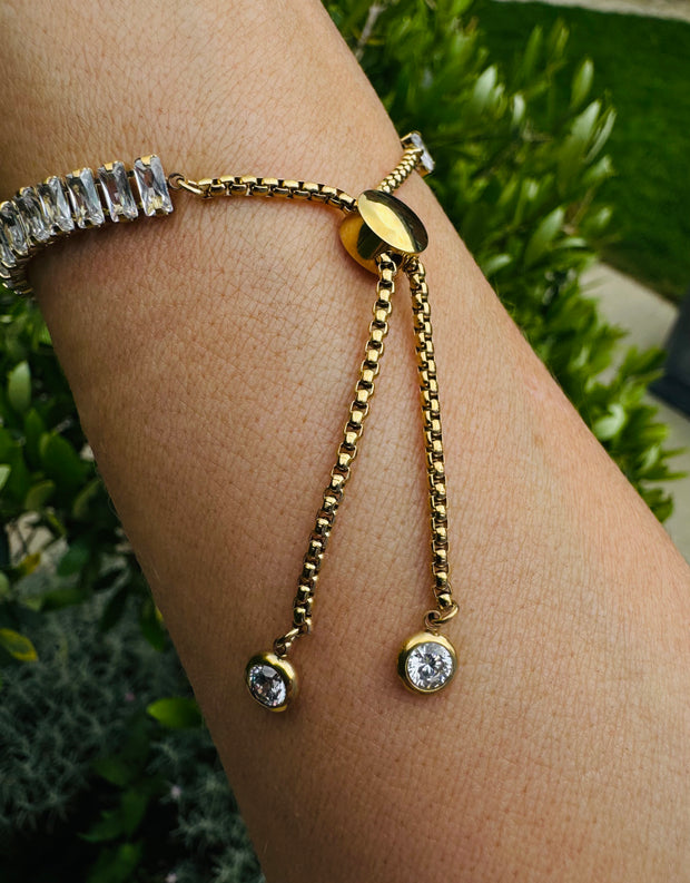 ‘Mitzy’ - CZ Baguette Stone Friendship Bracelet