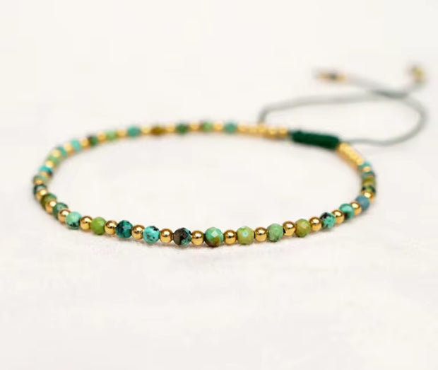 Gemstone Beaded Friendship Bracelet – Adjustable & Waterproof