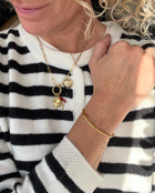 ‘Liberty’ - Boho Paperclip Style Gold Necklace with 3 Charms