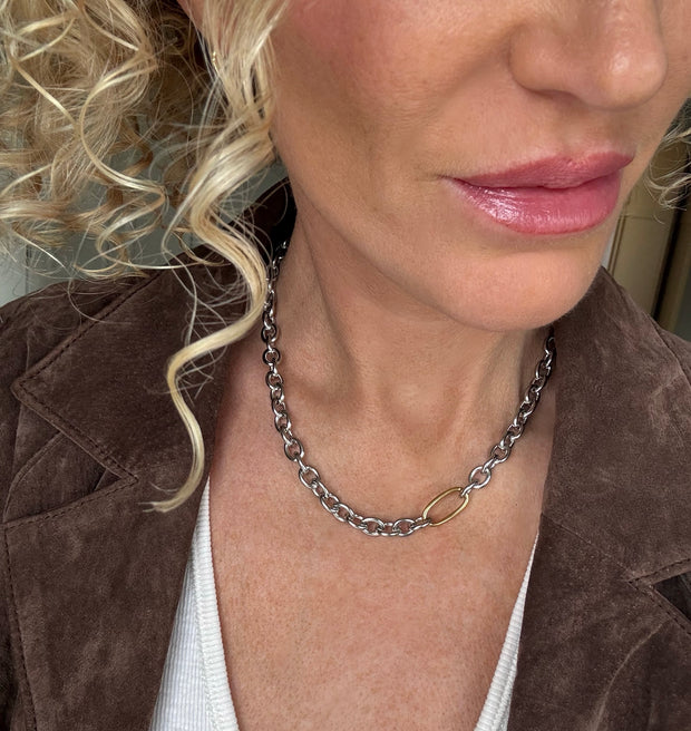 ‘Brooklyn’ - Two Tone Chain Necklace