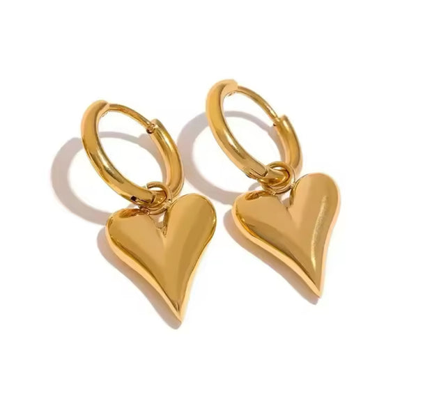 ‘Heartbreaker’ - Gold Heart Hoop Earrings