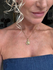 ‘Larissa’ - Hammered Pendant with CZ Stones