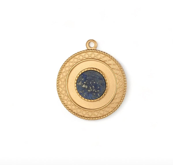 ‘Messina’ - Coin charm with Blue Stone
