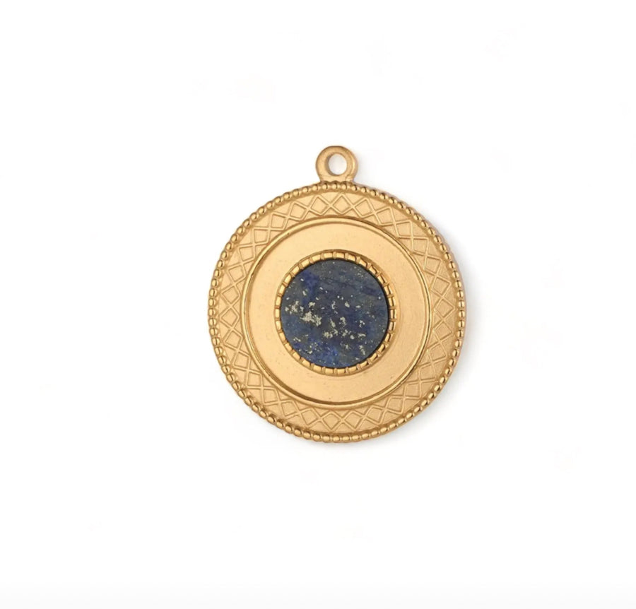 ‘Messina’ - Coin charm with Blue Stone