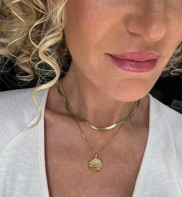 Gold Snake Chain Necklace (3 widths)