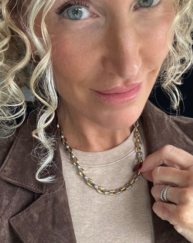 ‘Lanni’ - Two Tone Chunky Link Necklace