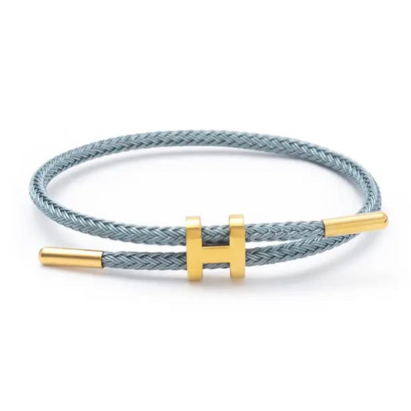 Adjustable ‘H’ Braided Rope Bracelet (Teal)