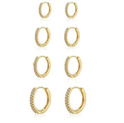 Crystal Click Hoop Gold Earrings (9mm, 11mm, 14mm and 16mm)