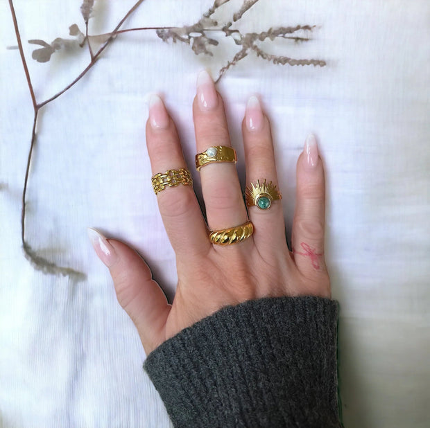 Chunky Gold Baguette Ring